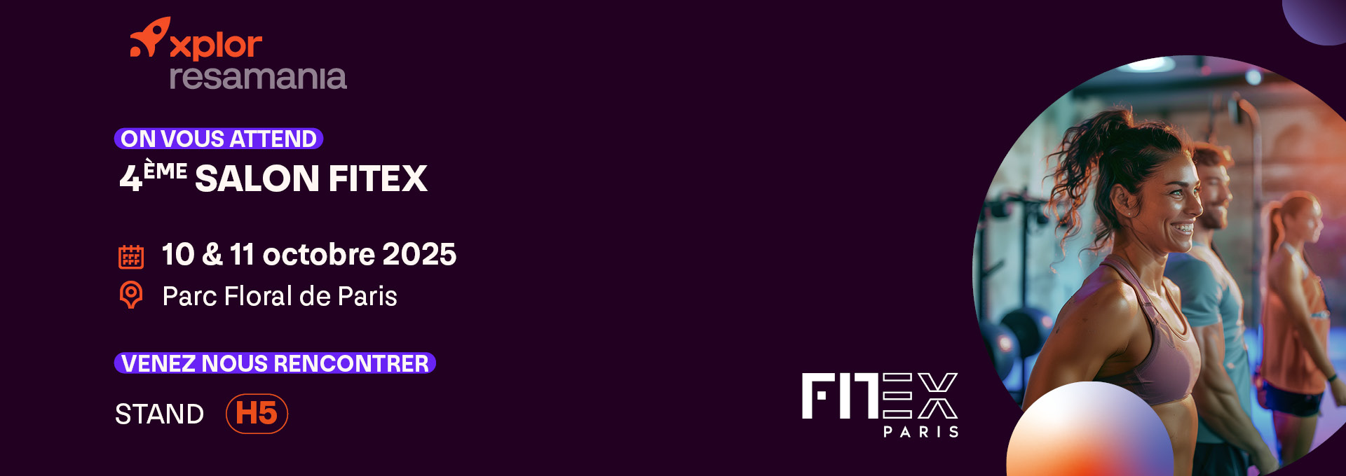Le logiciel de gestion pour salles de sport Xplor Resamania sera présent au salon du Fitness - Fitex Paris 2025